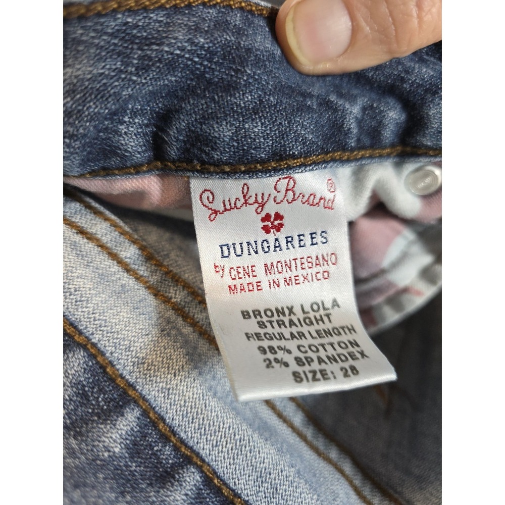 Lucky Brand Jeans Womens 6 Gene Montesano 6 Bronx Lola Straight Blue Y2K - Picture 7 of 13